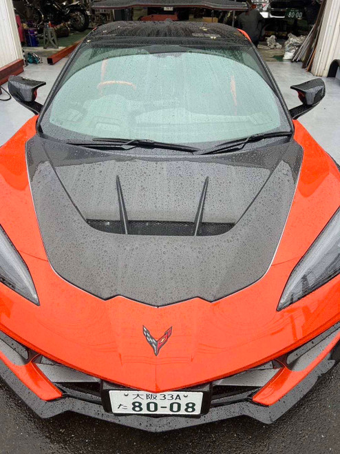 ZR1 Style  Carbon Fiber Hood For C8 Corvette Z06  2020-2024 ZR1 Style  Carbon Fiber Hood For C8 Corvette Z06  2020-2024