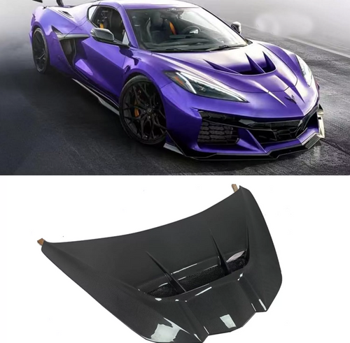ZR1 Style  Carbon Fiber Hood For C8 Corvette Z06  2020-2024