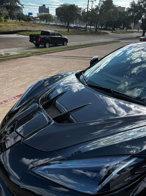 ZR1 Style  Carbon Fiber Hood For C8 Corvette Z06  2020-2024