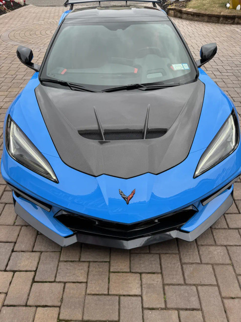 ZR1 Style  Carbon Fiber Hood For C8 Corvette Z06  2020-2024