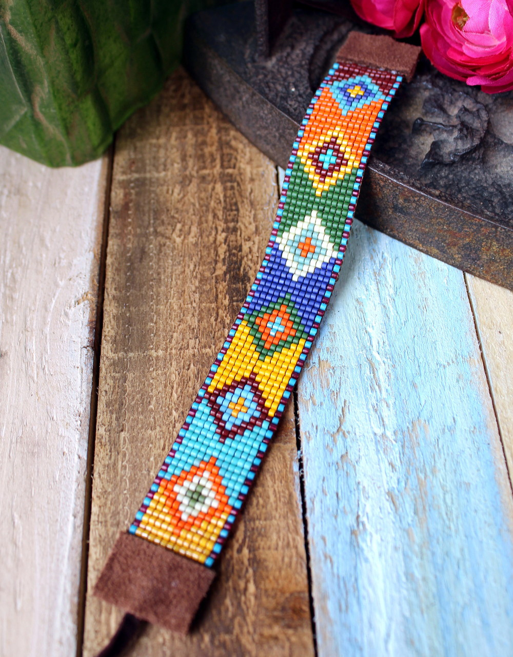 Fun and Funky Vegan Leather Backed Cloth Bracelet – Emmis Jewelry