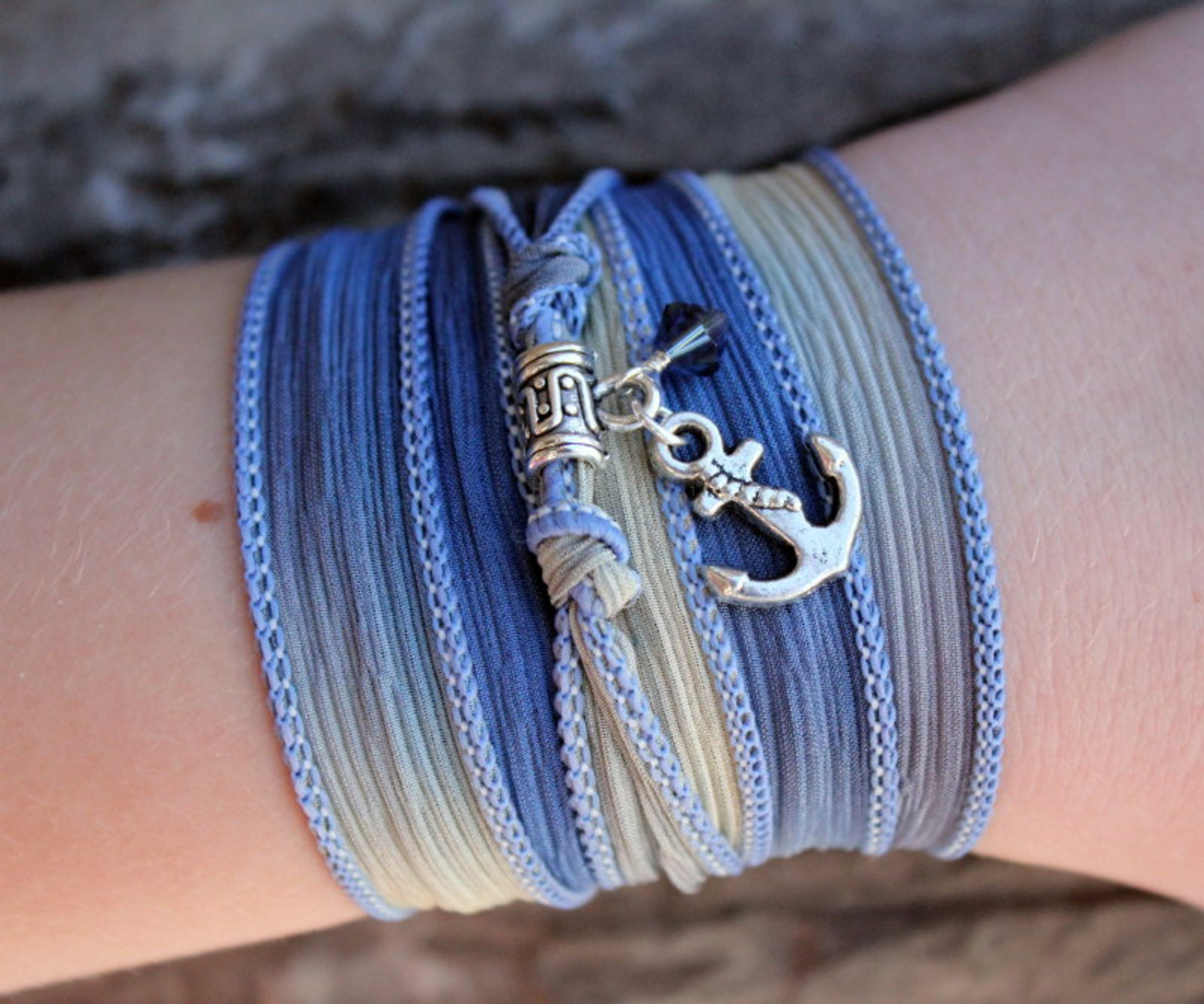Sailor Silk Ribbon Wrap Bracelet Ever Designs Jewelry