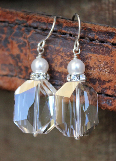 Crystal and Pearl Earrings