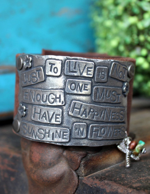 Just to live is not enough Leather Cuff