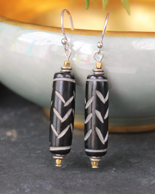 African Bone Earrings