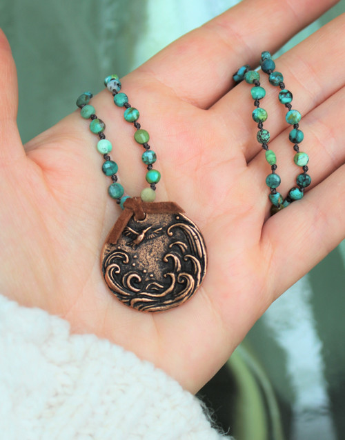 Begin Each Day With A Grateful Heart Turquoise Necklace