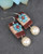 Boho Girl Pearl Earrings - Light Sapphire / Red