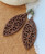Wooden Boho Earrings - Carved Leaf