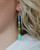 Raya Earrings - Tila Beaded Stripe Ombre Stick Long Multicolor Blue Green Turquoise Cabochon