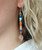 Raya Earrings - Tila Beaded Stripe Ombre Stick Long Multicolor Blue Green Turquoise Cabochon