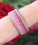 Beaded Ring Band - Pink Ombré Seed Bead Peyote Wide