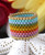 Beaded Ring Band - Diani Pastel Colors Gold Peyote wide band