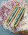 Desert Breeze Turquoise Earrings Gold Brass Frame Long Stick Hypoallergenic Skin Safe