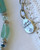 Roman Glass Necklace and Earrings Set Blue Aqua Turquoise Matching 