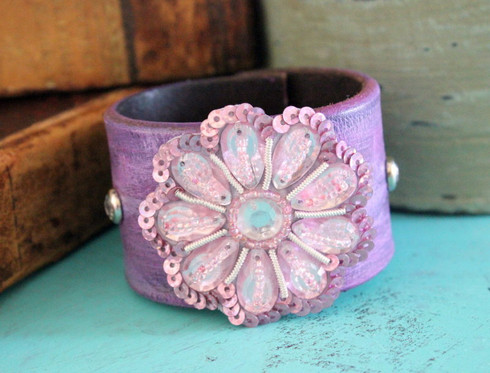 Gypsy Diva Leather Cuff - Ever Designs Jewelry