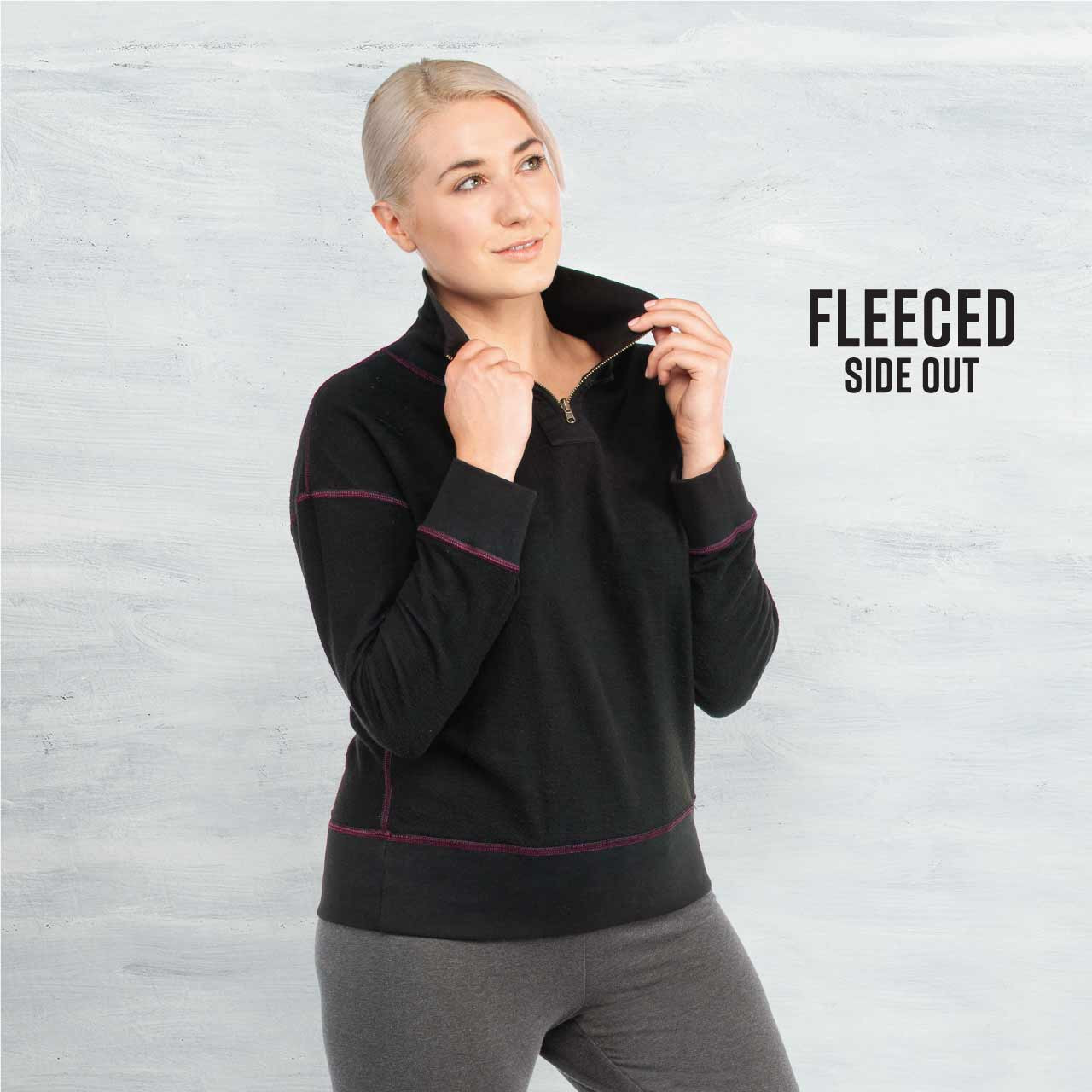 Women's Organic Cotton Sweatshirt, Quarter-Zip Pullover