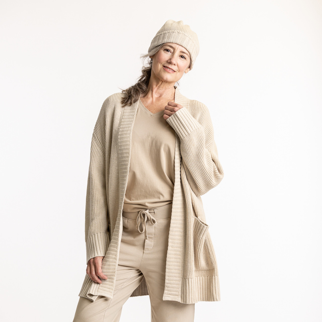 Organic Cotton Sweater Cardigan, Chunky Cardigan