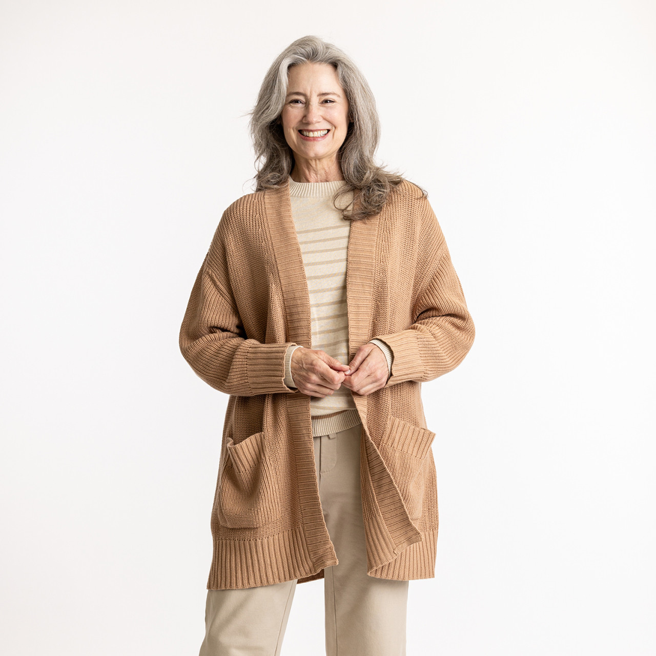 Organic Cotton Sweater Cardigan, Chunky Cardigan