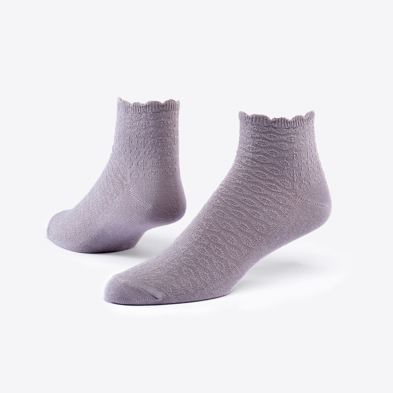 Organic Cotton Scallop Quarter Sock