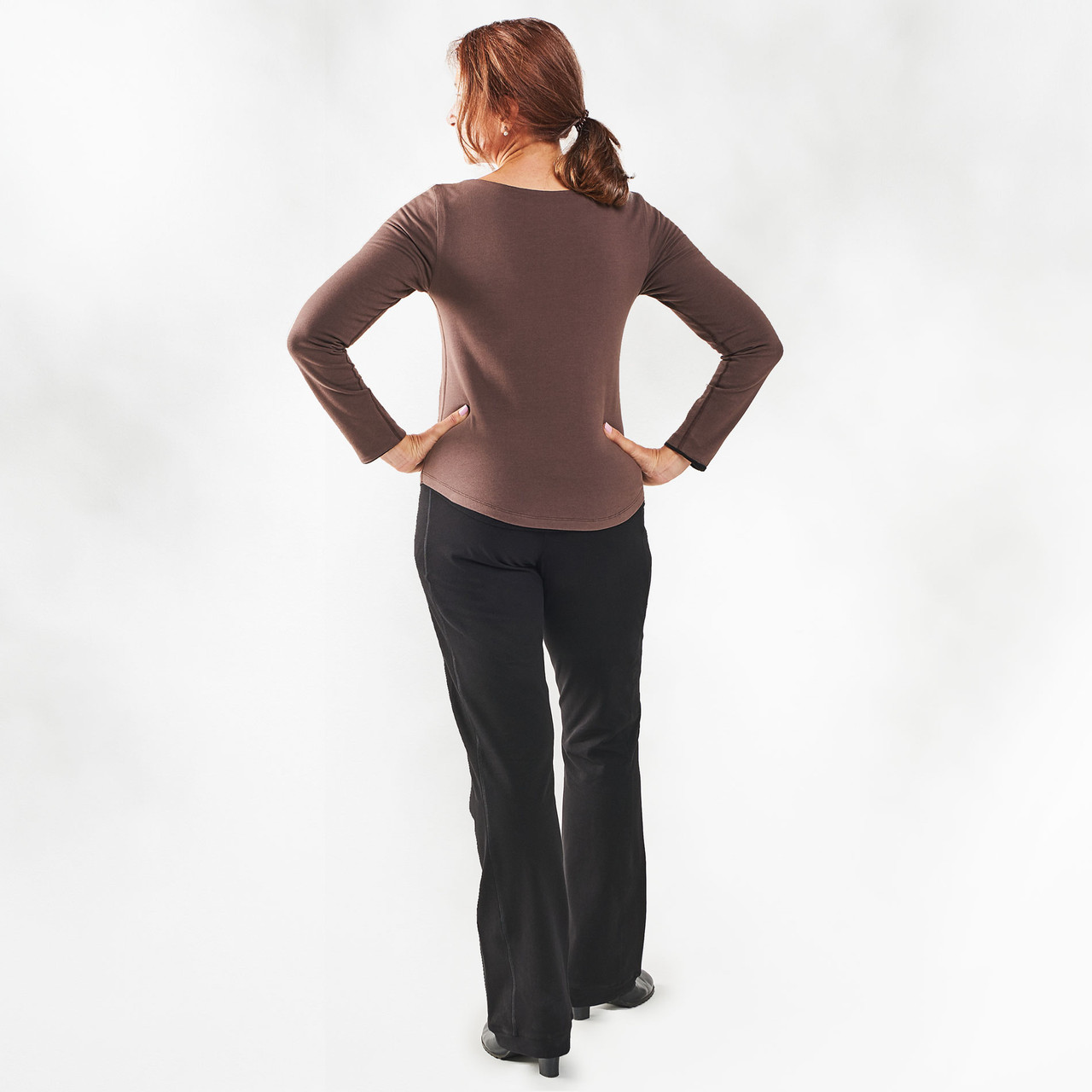 Current Mood Stretchy Flared Yoga Pants - Brown