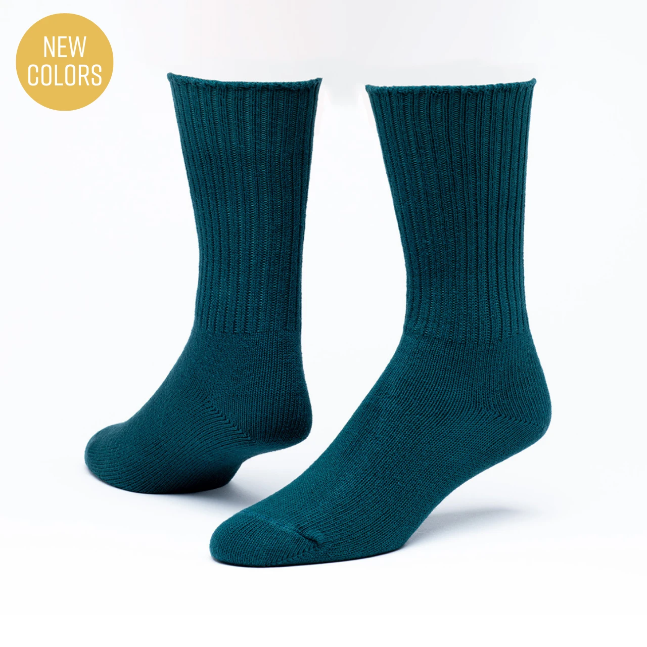 Maggie's Organics Denim Blue Classic Cotton Crew Socks, M
