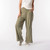 Close up front view of model wearing organic cotton lounge pant in color bay. Close up front view of model wearing organic cotton lounge pant in color bay.