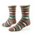 Organic wool snuggle socks in polar stripe taupe. Organic wool snuggle socks in polar stripe taupe.