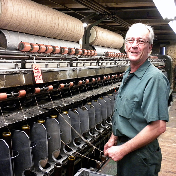 Once our organic wool tops are prepared, we deliver them to the oldest continuous wool spinning plant in North America, in business for over 200 years, and here is where the magic happens.