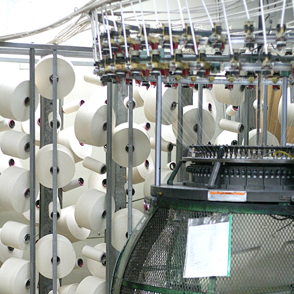 Cotton yarn knitting machine.