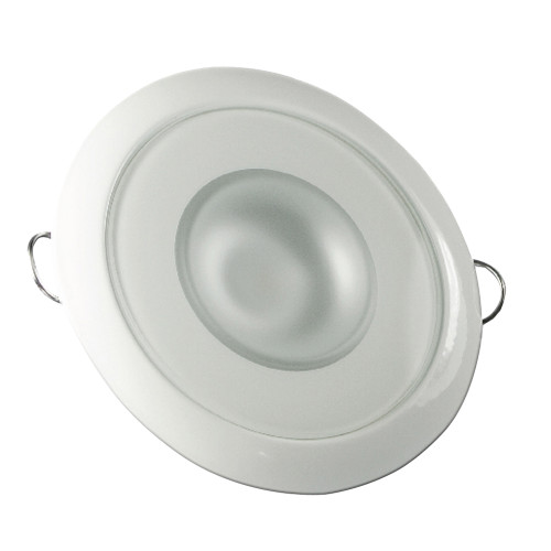 Lumitec Mirage - Flush Mount Down Light - Glass Finish/White Bezel - Warm White Dimming