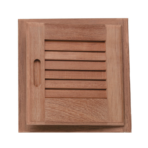 Whitecap Teak Louvered Door & Frame - Right Hand - 12" x 12"