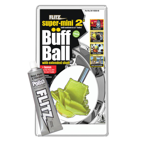 Flitz Buff Ball - Super Mini 2" - Yellow w/1.76oz Tube Flitz Polish