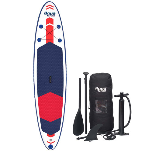 AQUA LEISURE 11' INFLATABLE STAND-UP PADDLEBOARD DROP STITCH W/OVERSIZED BACKPACK F/BOARD & ACCESSORIES