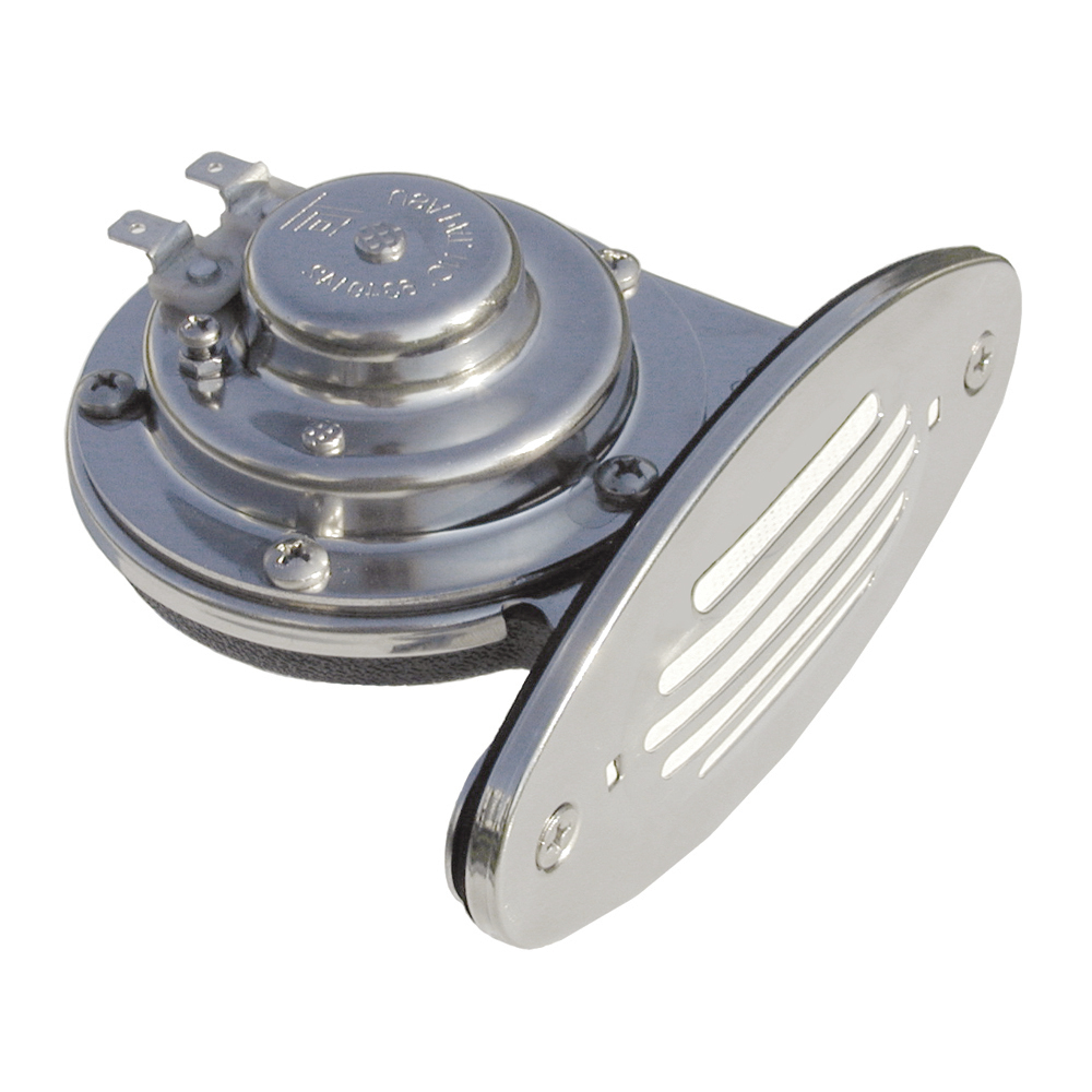 Ongaro Mini Single Drop-In Horn w/SS Grill - 12V Low Pitch