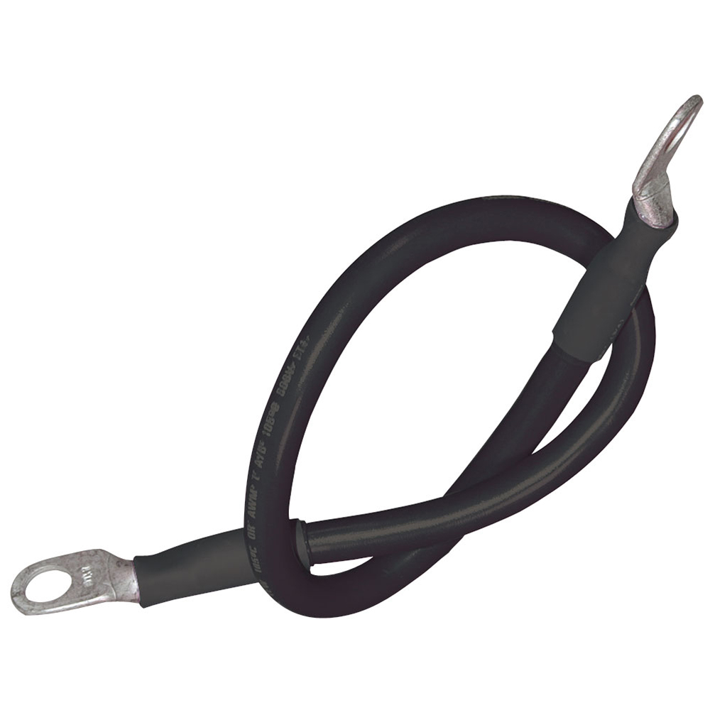 Ancor Battery Cable Assembly, 4 AWG (21mm&#178;) Wire, 5/16" (7.93mm) Stud, Black - 48" (121.9cm)