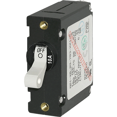 Blue Sea 7206 AC / DC Single Pole Magnetic World Circuit Breaker  -  10 Amp