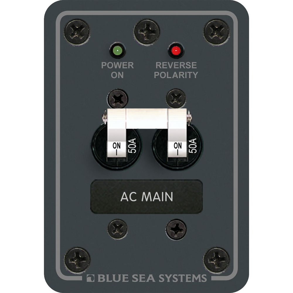 Blue Sea 8079 AC Main Only Circuit Breaker Panel  (White Switches)