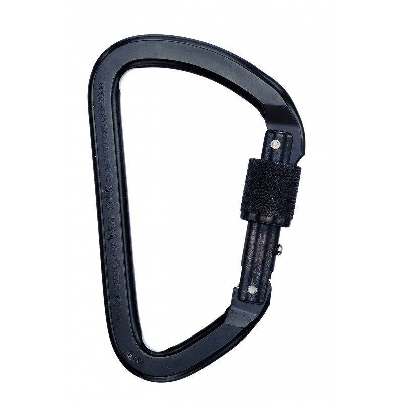 Active slide of SMC Lite D Steel Carabiner - Screwlock - Black