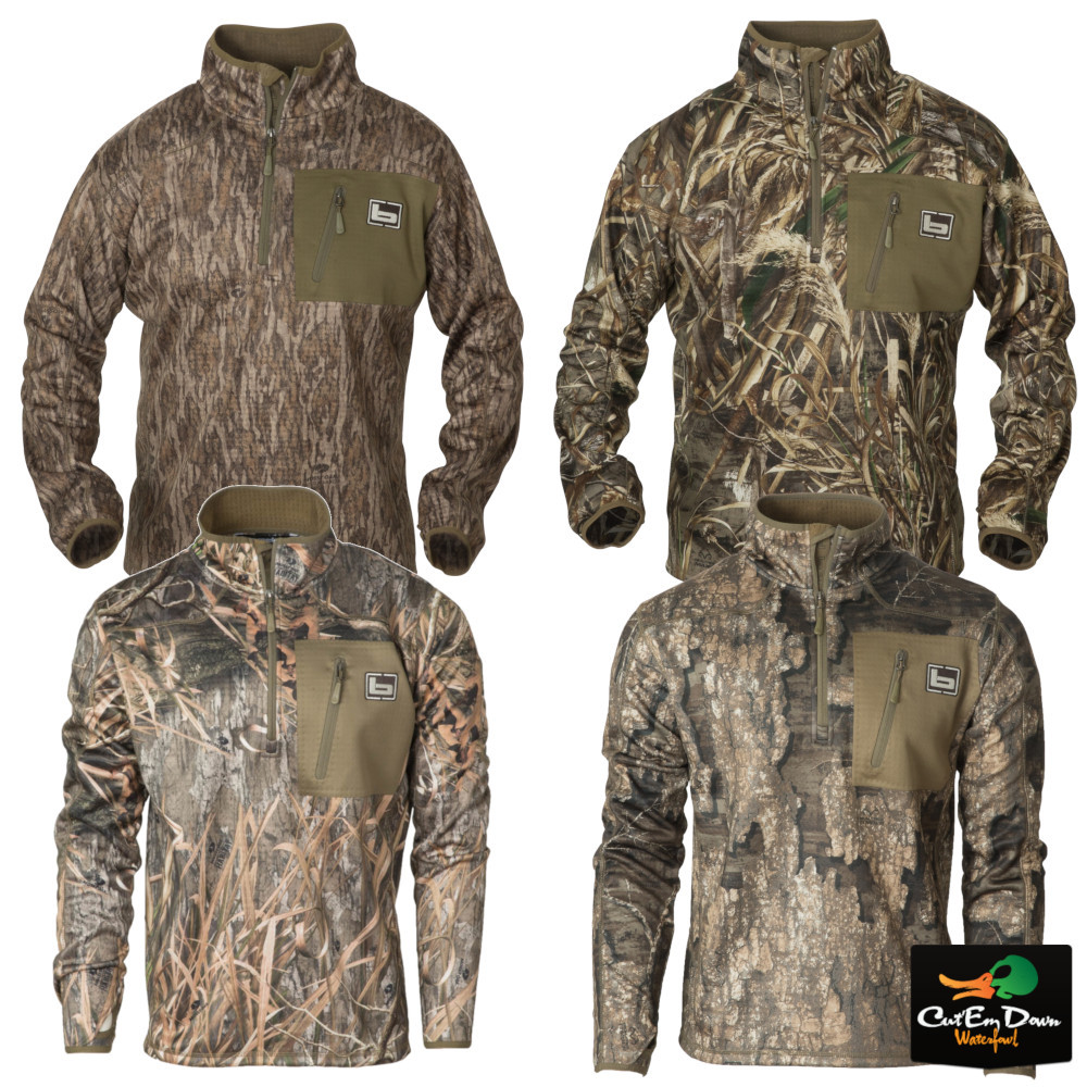 banded quarter zip mid layer pullover
