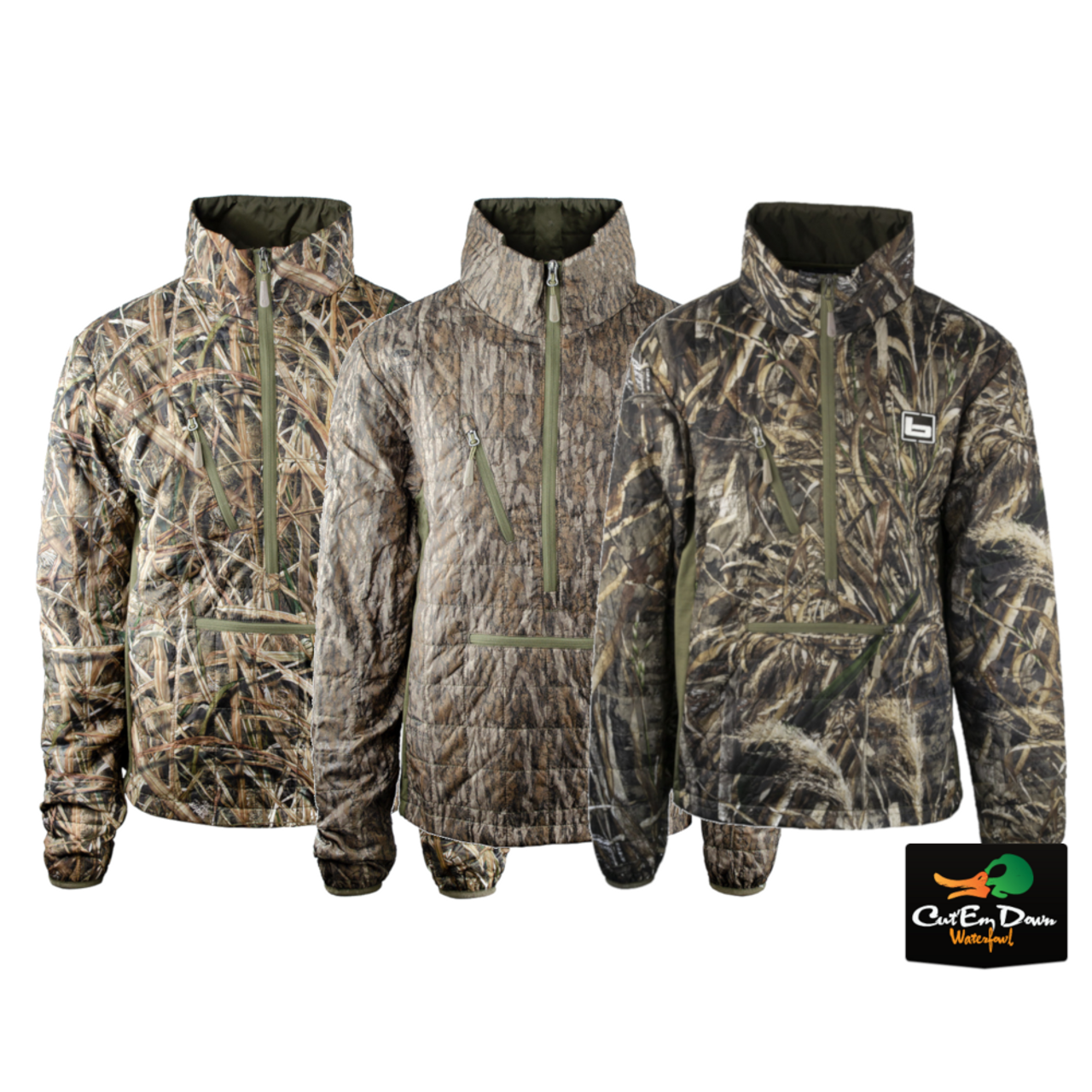 banded camo pullover