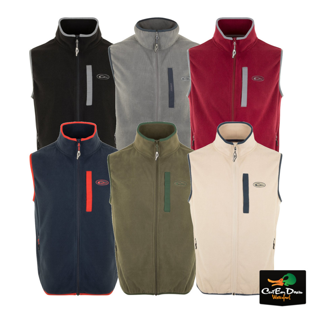 drake waterfowl fleece vest