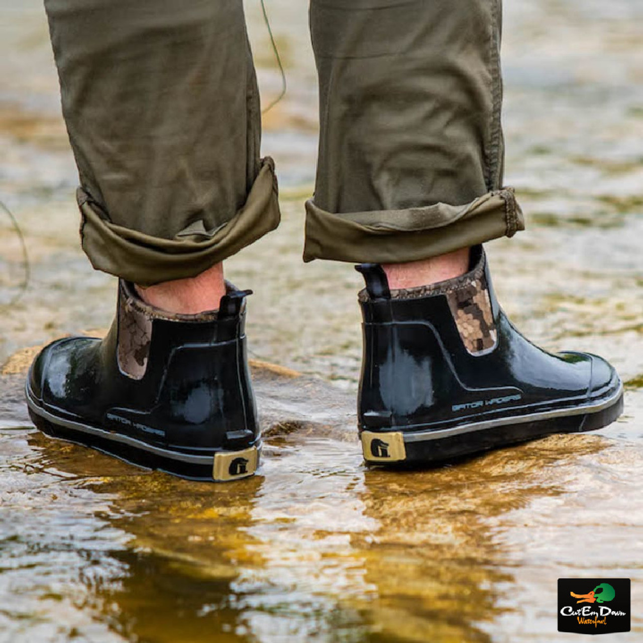Gator Waders Mens Camp Boots - Ankle High Waterproof Shoes for Rain and  Mud, Fishing, Hunting, and
