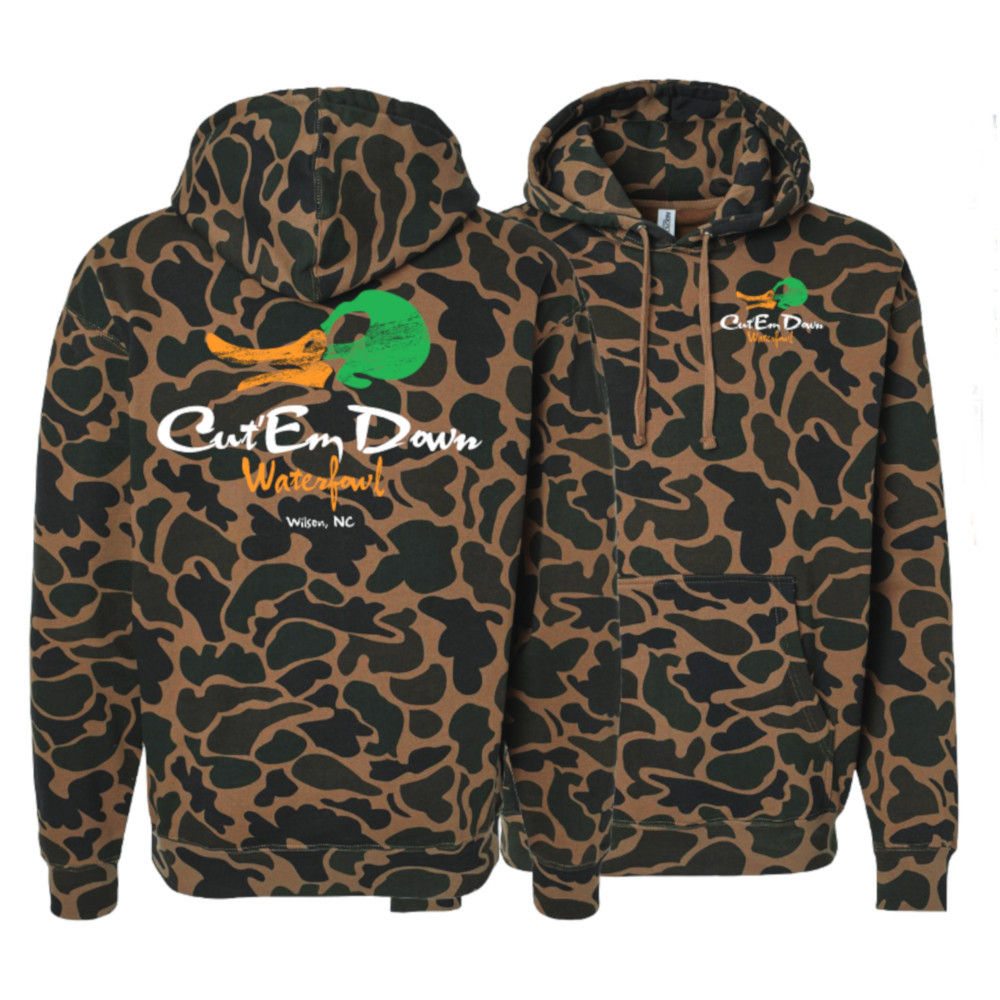 Cut'Em Down Waterfowl Old School Camo Logo Hoodie