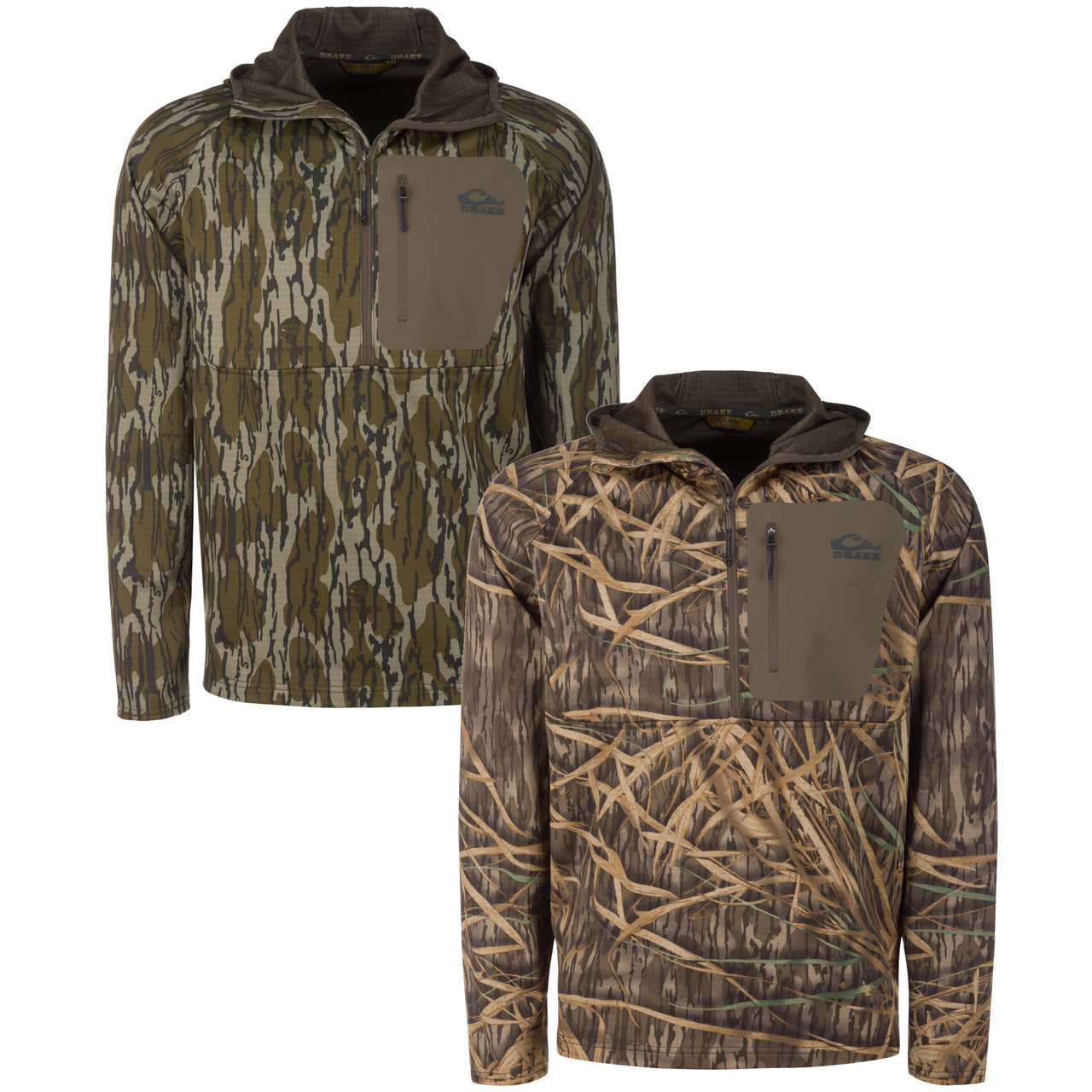 Drake Waterfowl Grid Fleece Half Zip Hoodie