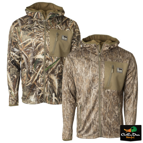 Hooded Full Zip Mid Layer Fleece Jacket
