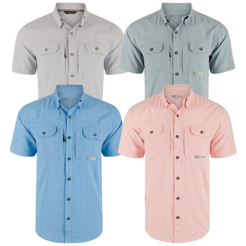 Drake Waterfowl Wingshooter Trey Cross Hatch Short Sleeve Shirt