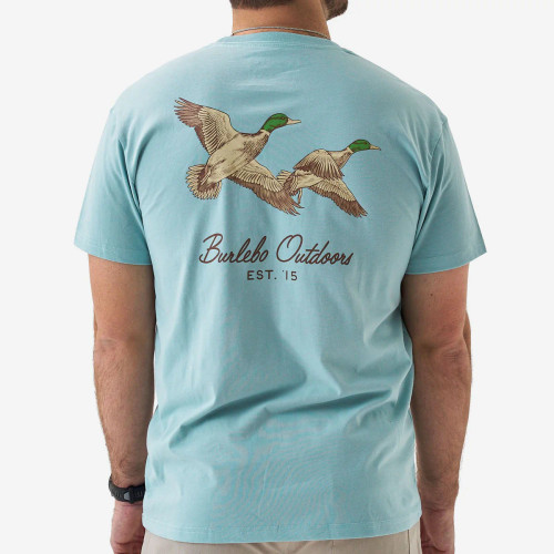 Burlebo Sky Blue Short Sleeve Tee Flying Mallards