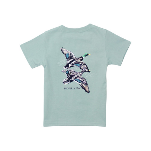 Properly Tied Boys Migration Short Sleeve Tee Marine Mist Pima Cotton T-Shirt