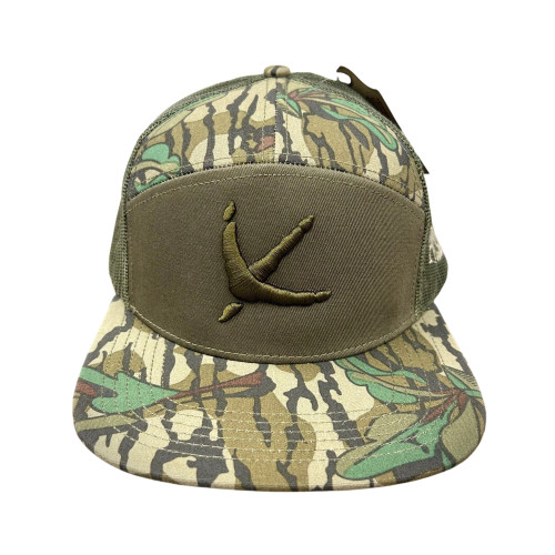 AFW Turkey Tracks 7 Panel Mossy Oak Greenleaf Camo Hat