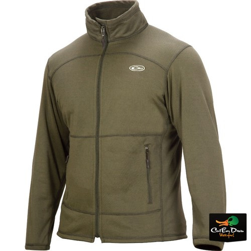 Drake Waterfowl Breathlite Full Zip Pullover Jacket Olive Green XL